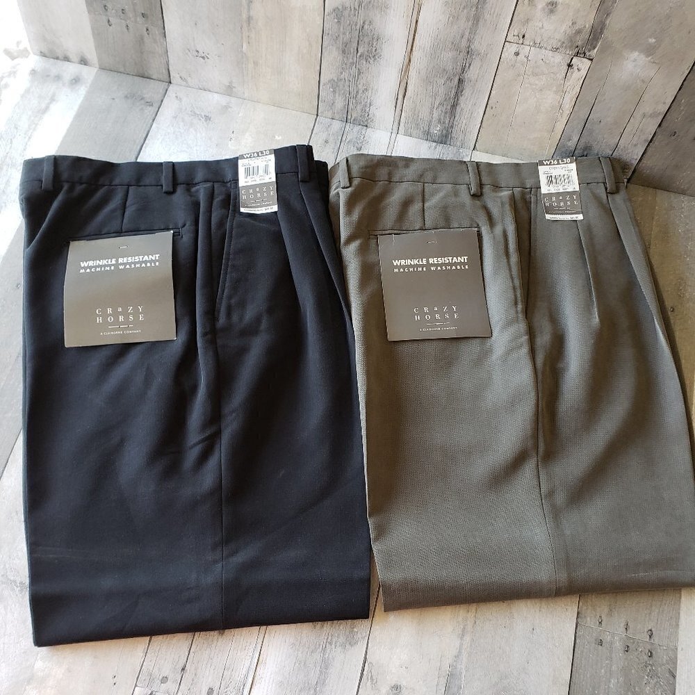 Unworn (set of 2) Crazy Horse Wrinkle Resistant Pants - Size 36 x 30